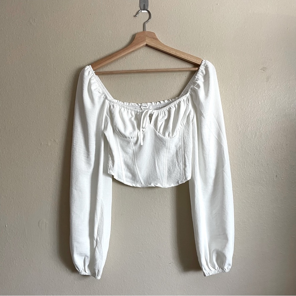 Timing ballon long sleeve corset blouse size S